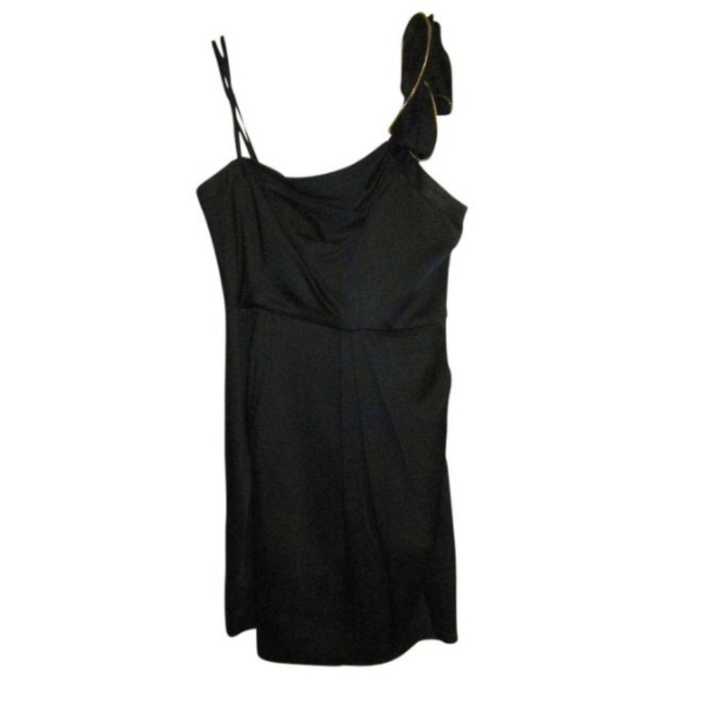 Black BCBG one shoulder cocktail dress