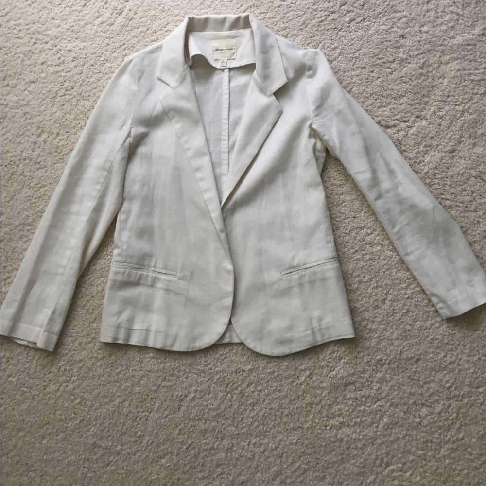 White linen blazer