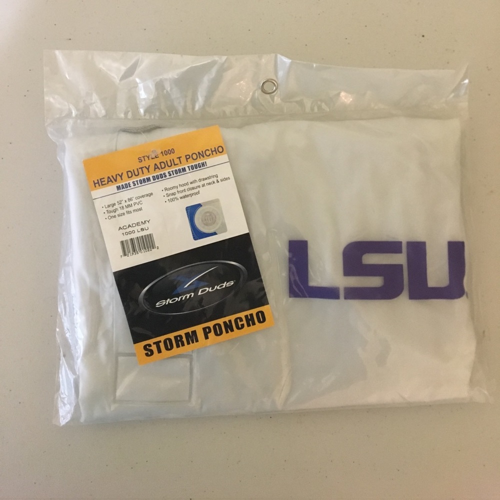 LSU//Clear Poncho//New with Tags//Gamedays