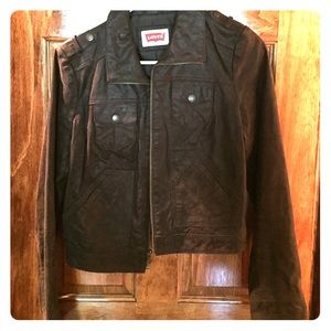 Levi's Brown Leather Jacket. (Size M)