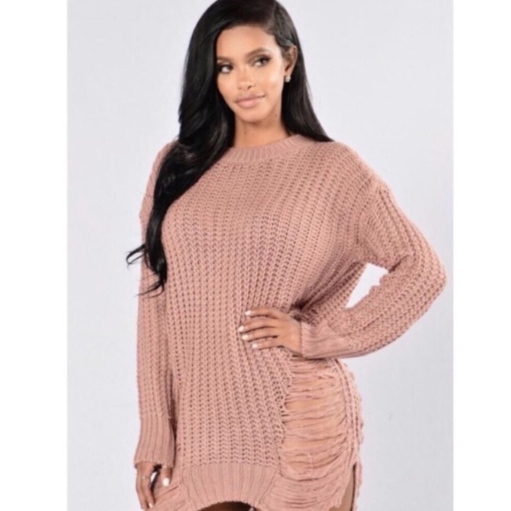 Mauve Colored Sweater Dress