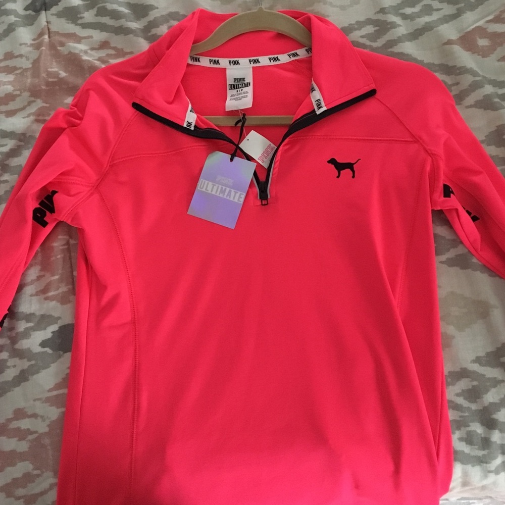 NEW with tags PINK ultimate 3/4 zip shirt