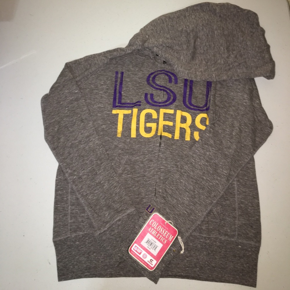 LSU//Gray Zip-Up Hoodie//New with tags//Medium