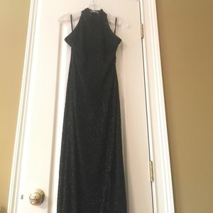 Vintage black beaded evening dress.