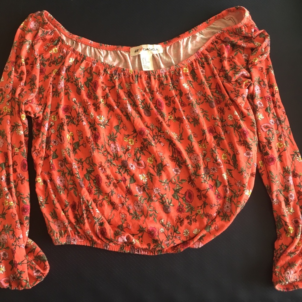 Floral off the shoulder crop top