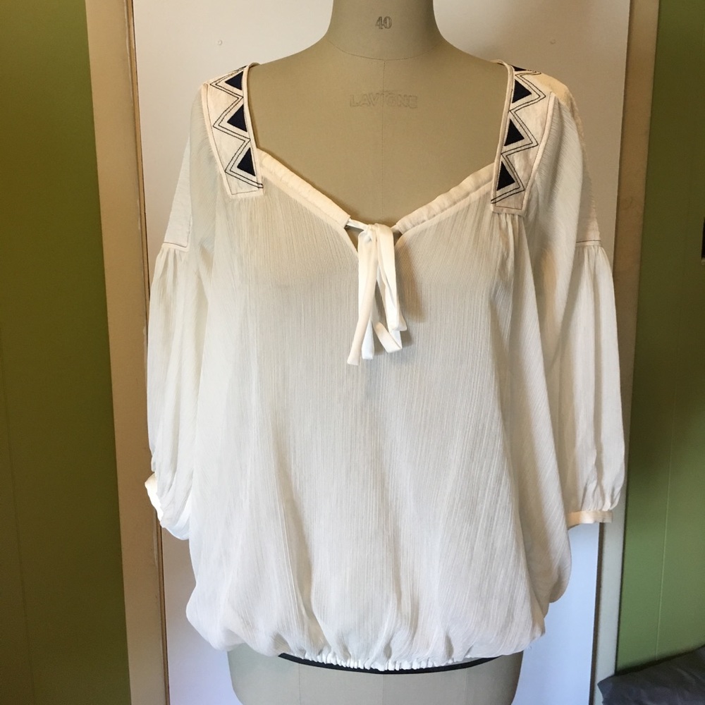 BCBG sheer top