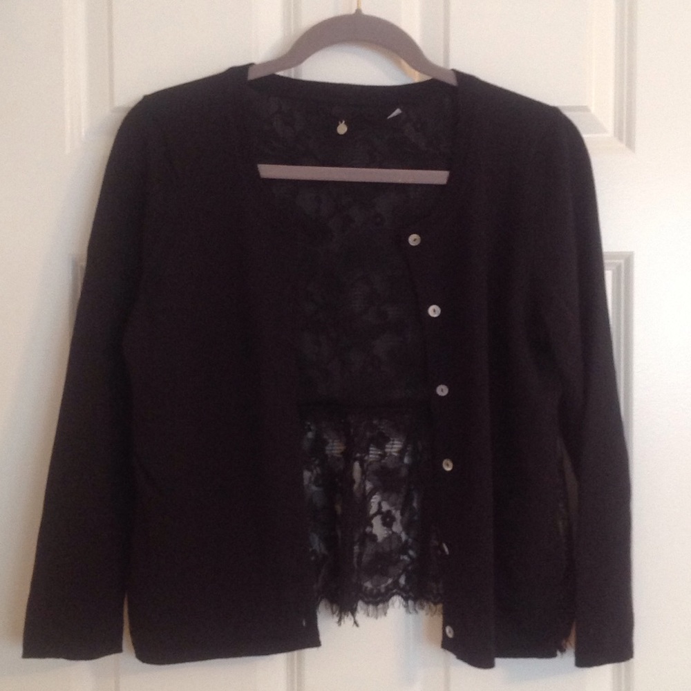 Anthropologie Knitted and Knotted Lace Cardigan