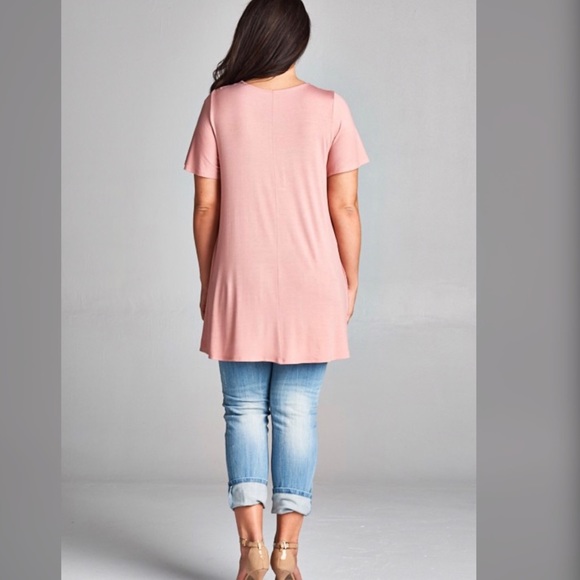 PLUSKalala Criss Cross Blush Jersey Top - Picture 2 of 3