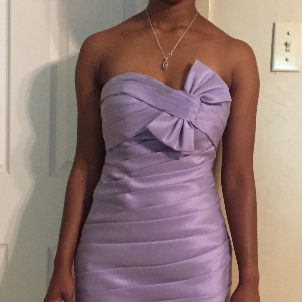 Lavender strapless dress