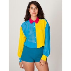 American Apparel Colorblocked Blouse
