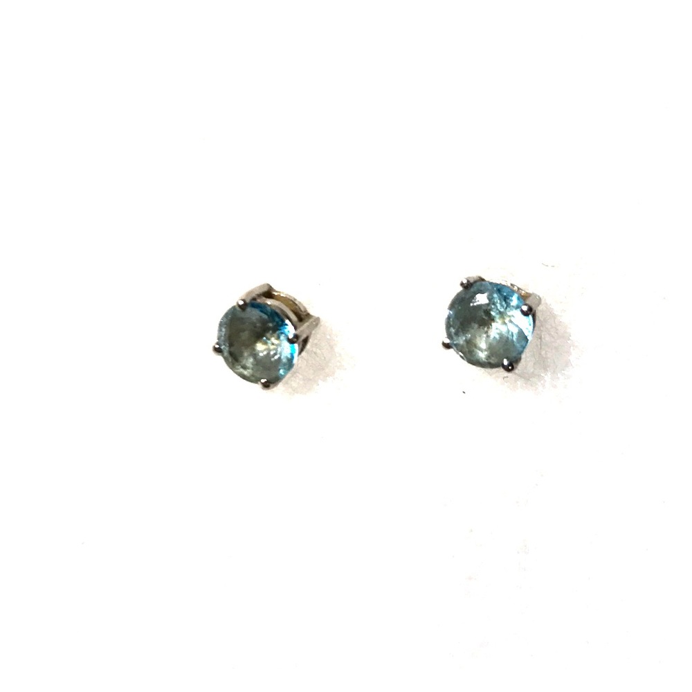 14k White Gold Aquamarine Earrings
