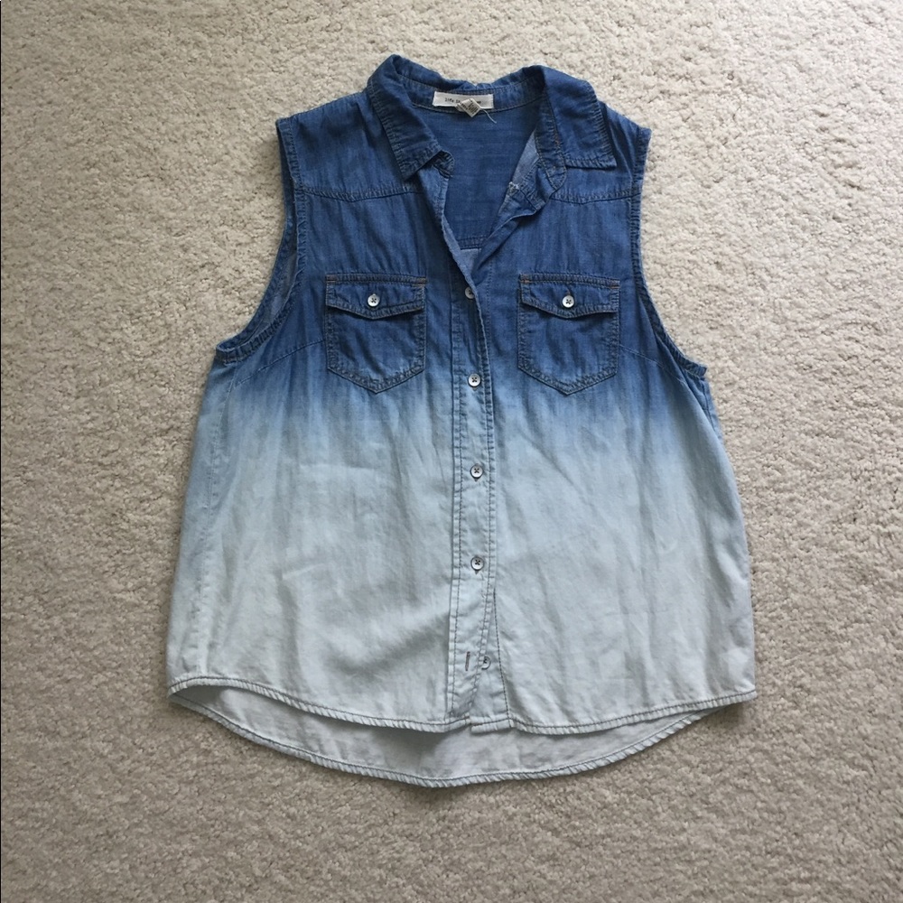 Ombré denim tank