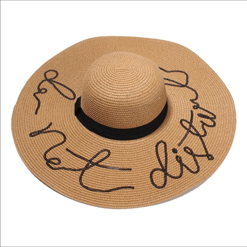 Sequined "do not disturb" floppy sun hat!! - Picture 2 of 8