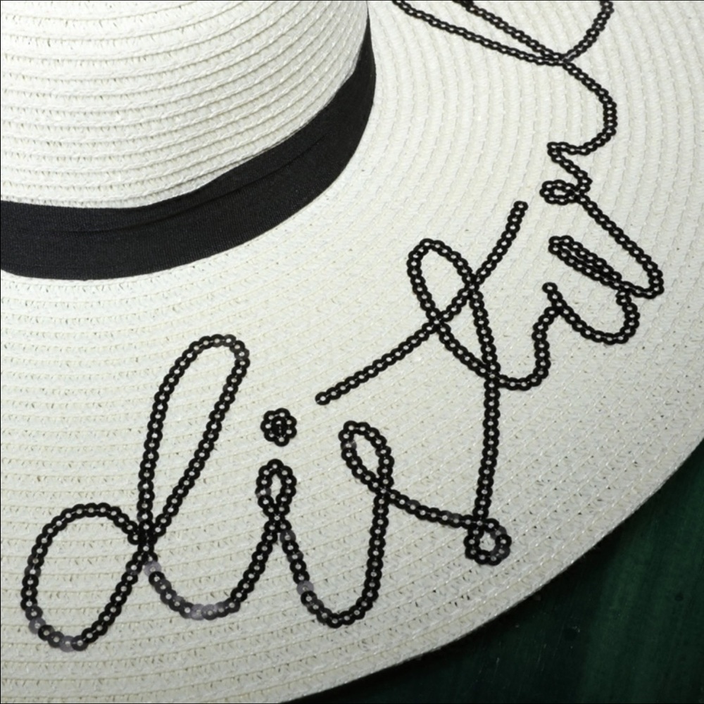 Sequined "do not disturb" floppy sun hat!! - Picture 4 of 8