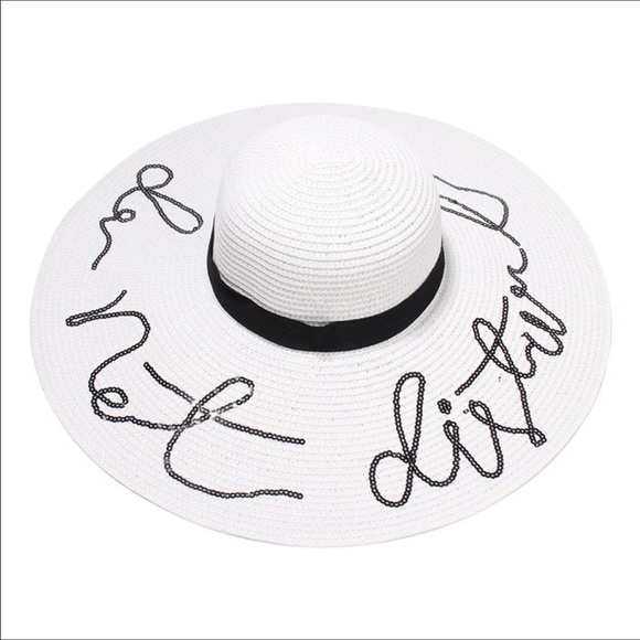 Sequined "do not disturb" floppy sun hat!! - Picture 6 of 8
