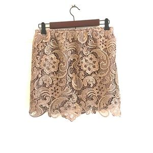Gold lace skirt