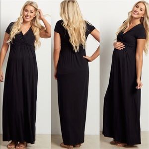 Pink Blush Black Maternity Maxi