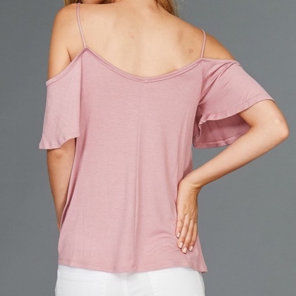 Mauve Cold Shoulder Top - Picture 4 of 4