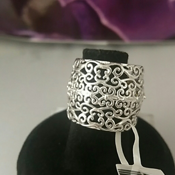 2477887-2. Multicolor Simulated Gem Platinum Bonded Brass Ring, Size 6 - Picture 3 of 5