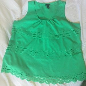 Cutout scalloped layers tank top