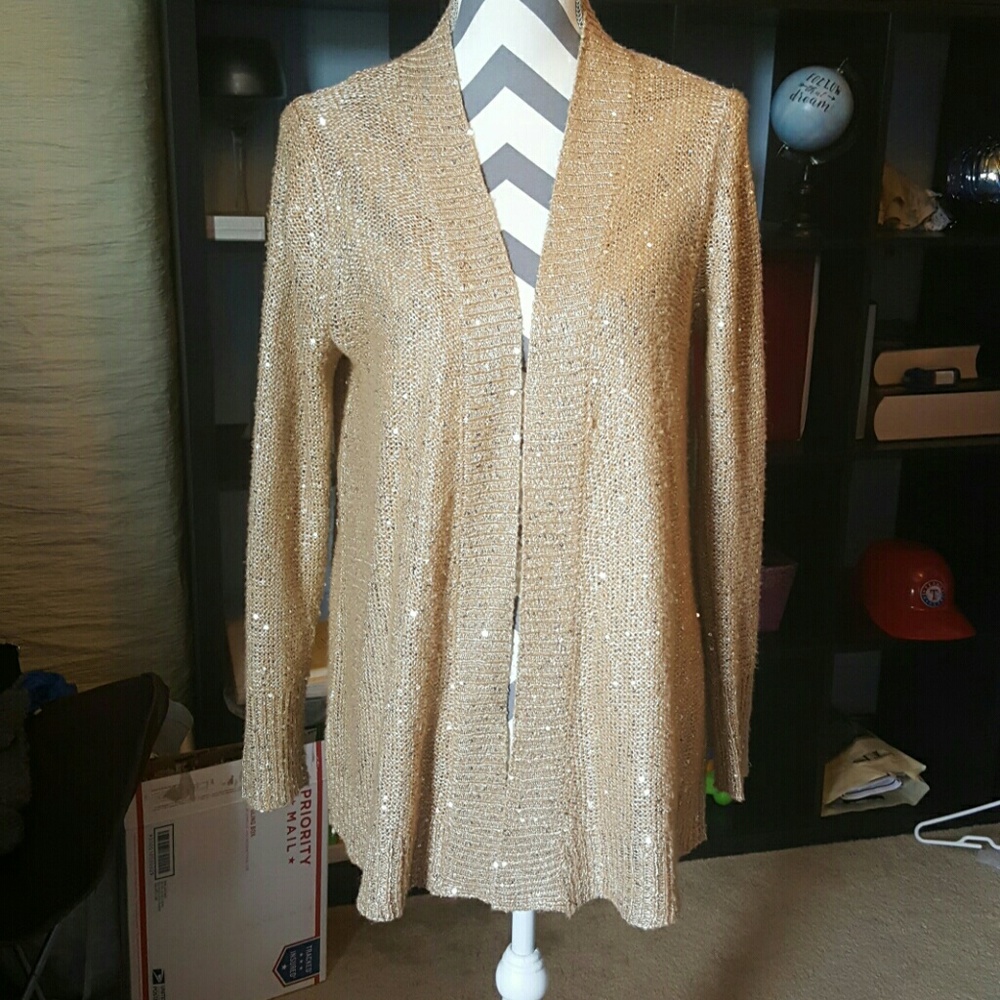 White Stag gold shimmer cardigan