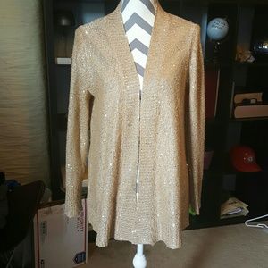 White Stag gold shimmer cardigan
