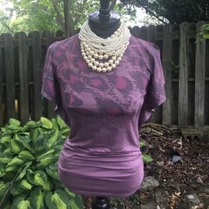 Purple peacock accented top