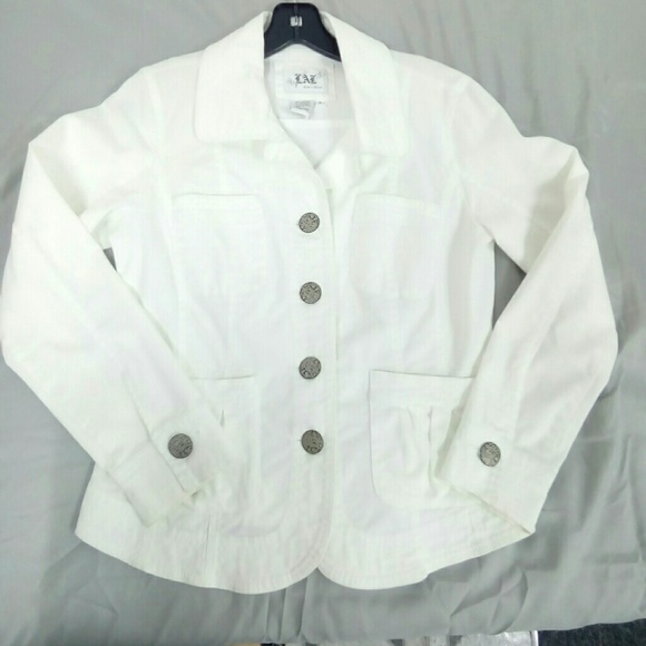 Live A Little White Cotton Jacket Sz. S - Picture 1 of 2