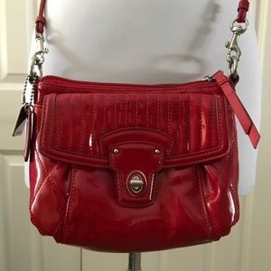 Red Patent Leather Coach Crossbody Bag