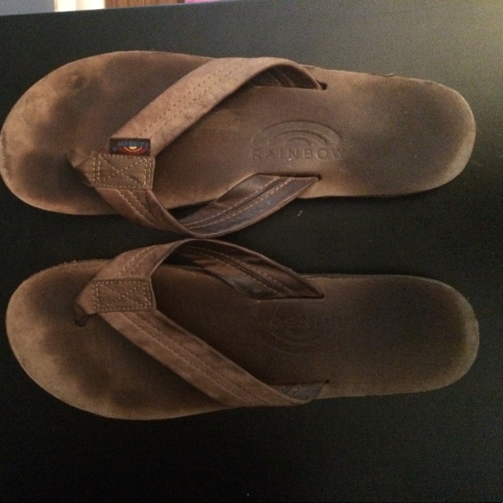 rainbow flip flops