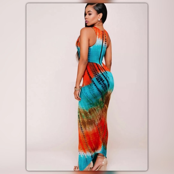 Sz M-L-XL Tye Die Maxi Dress - Picture 2 of 5