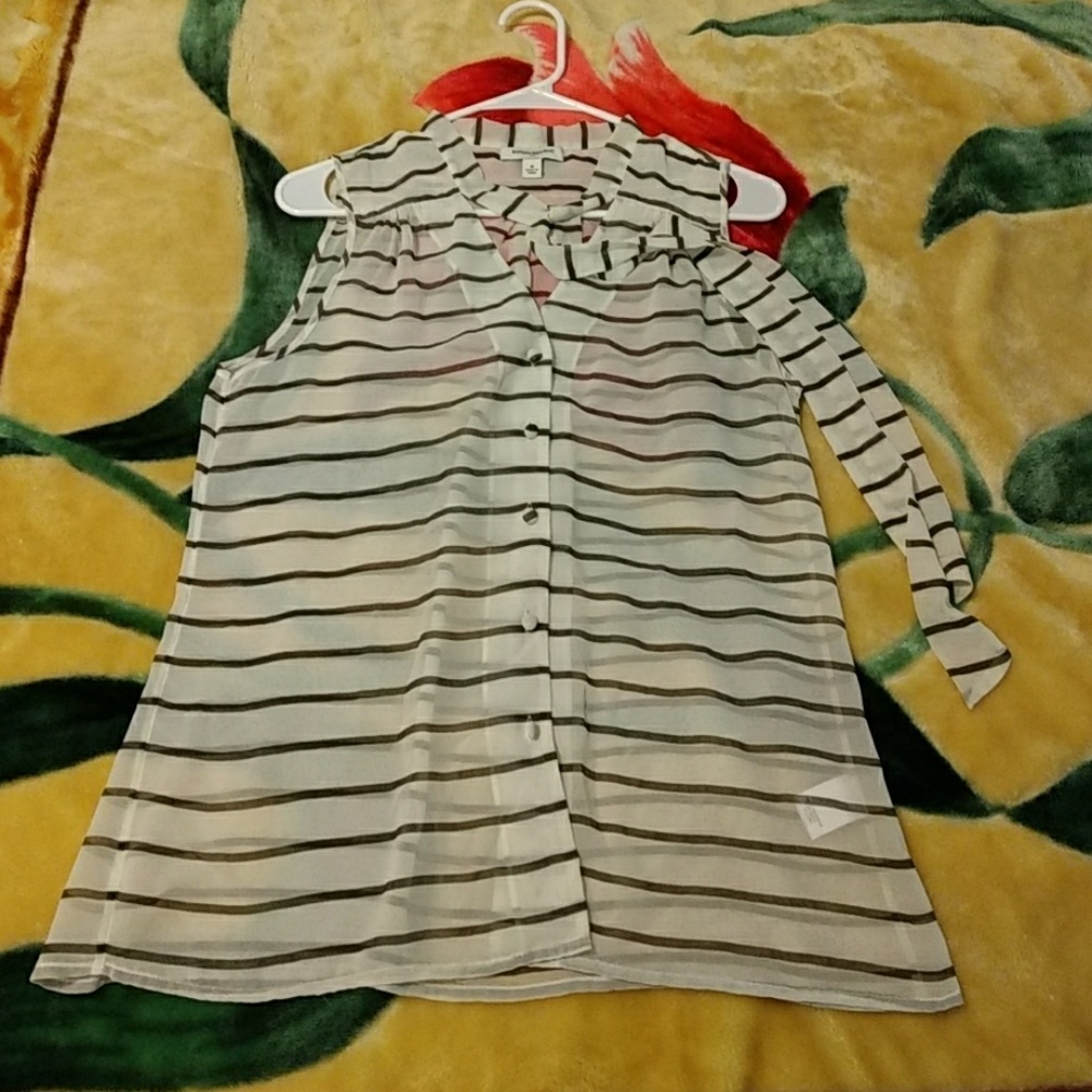 Banana Republic Sheer Button Up Blouse