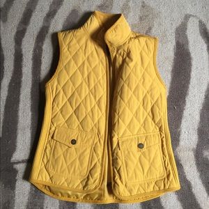 Talbots yellow quilted vest