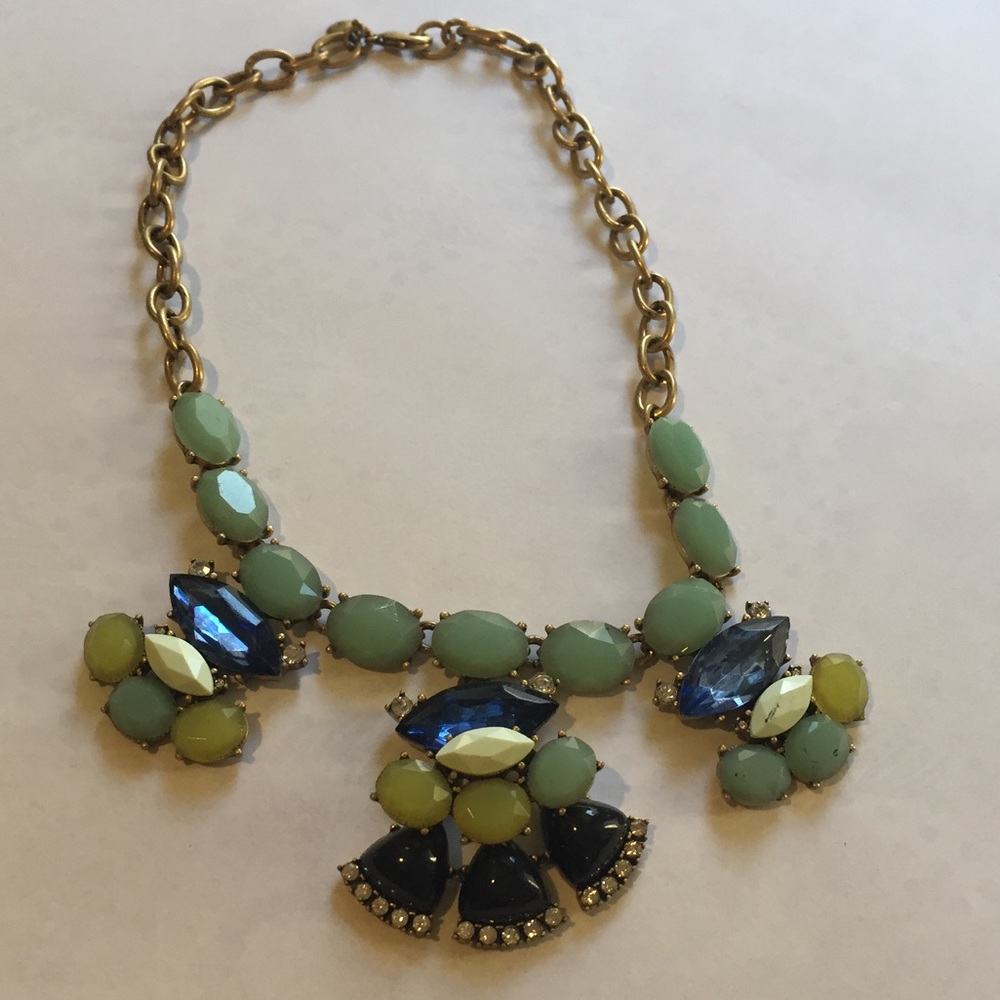 J. Crew statement necklace-blue tones
