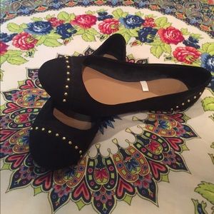 Black studded flats