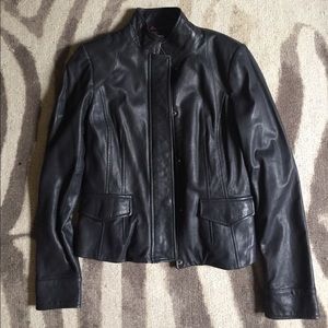 Banana Republic navy leather jacket