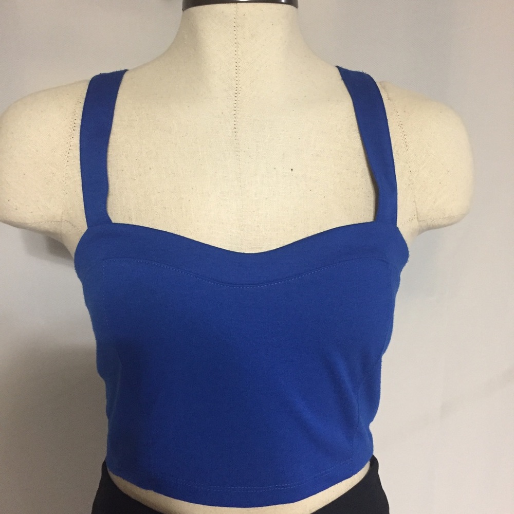 Ambiance Apparel Royal Blue Crop Top L