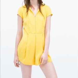 ZARA: SUNNY YELLOW ROMPER WITH PLEAT