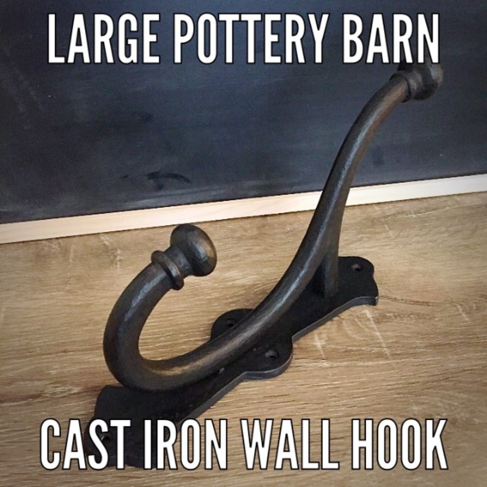 Pottery Barn Cast Iron Wall Hooks Set of 2