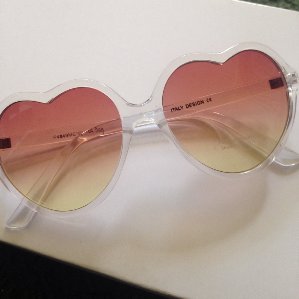 Orange and yellow heart sunglasses ☀️🍊🍋