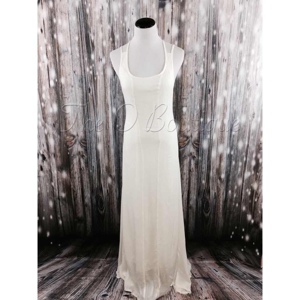 🎉CLEARANCE🎉 Ivory Spaghetti Strap Backless Maxi - Picture 5 of 8