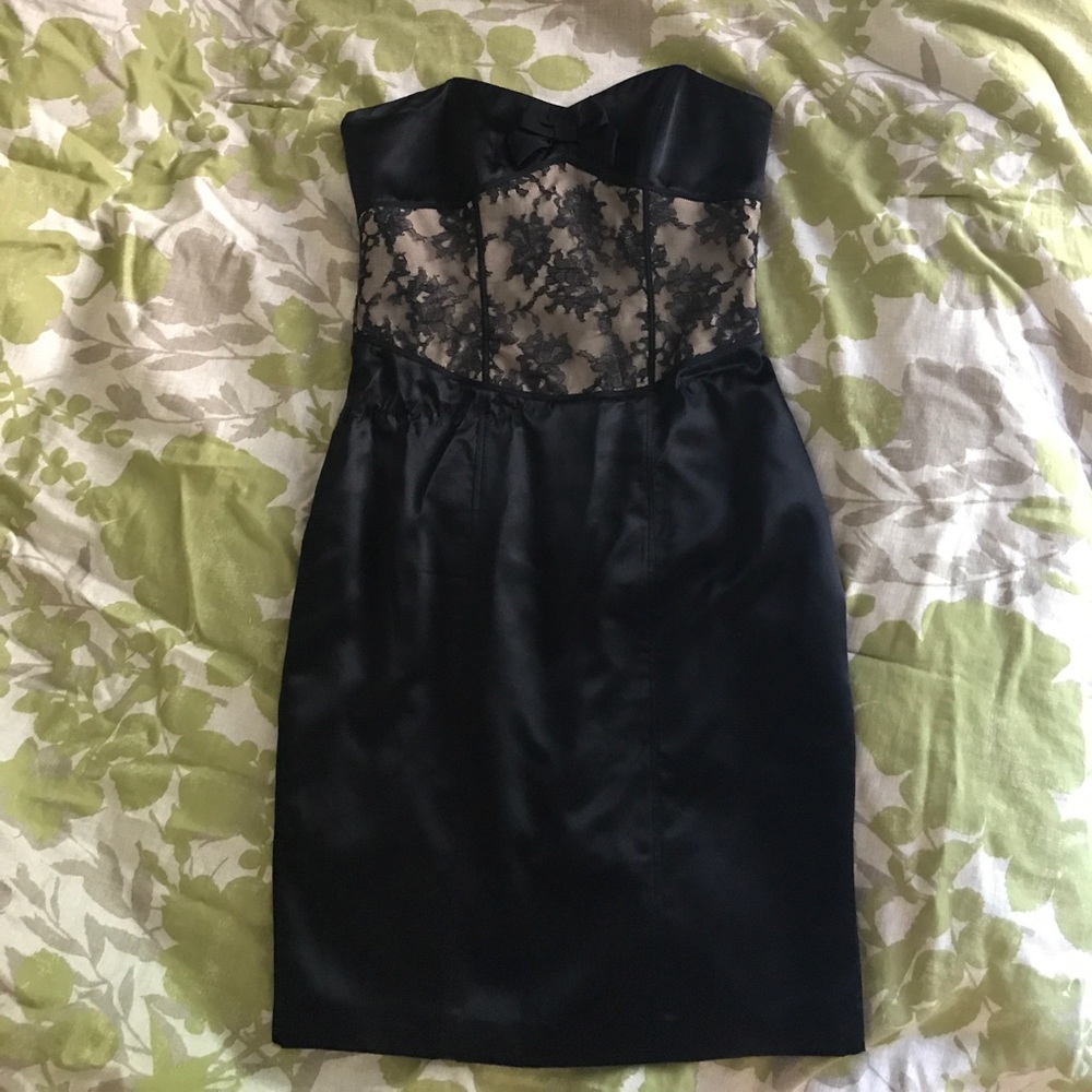 NEW! BETSEY JOHNSON BLACK STRAPLESS DRESS