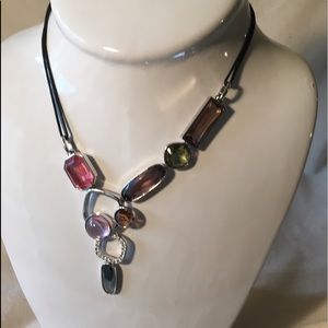 Statement necklace  various colored stones