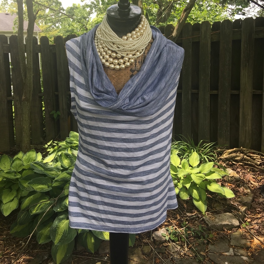 Converse striped cowl neck top