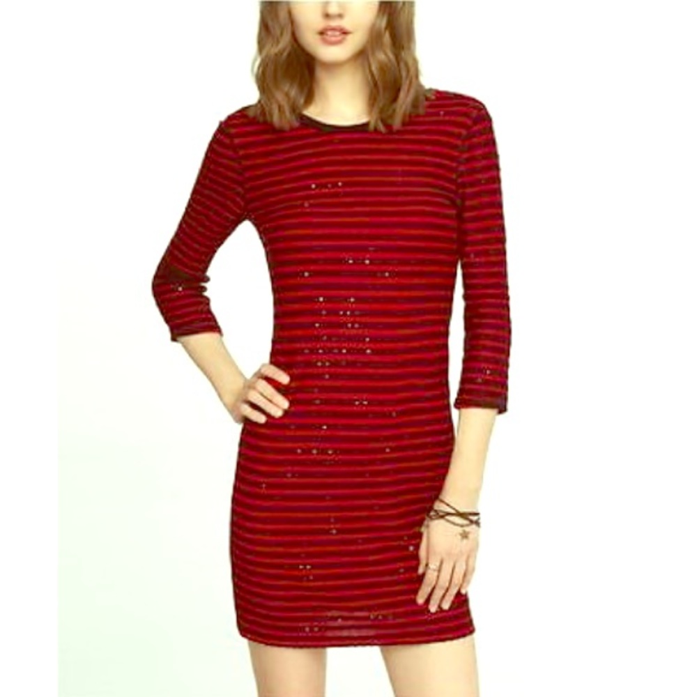 Express sequin stripe Dress, S