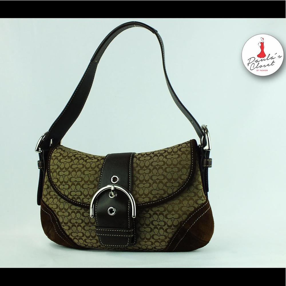 Authentic Coach brown C Print Handbag