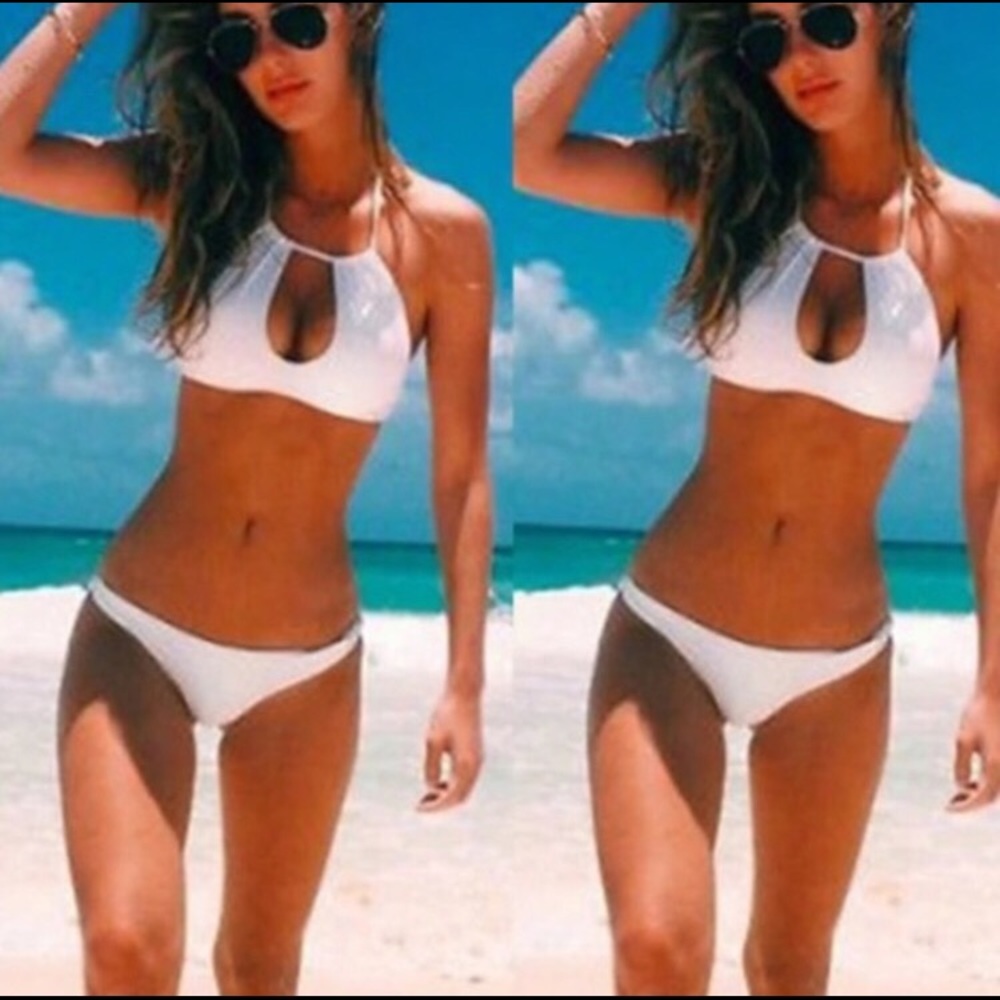 BRAND NEW White Keyhole Bikini