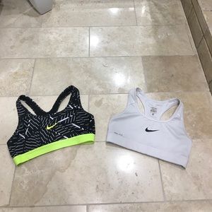 Two Nike Dry Fit razor back sports bras