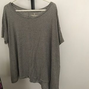 American eagle black and white stripped shirt