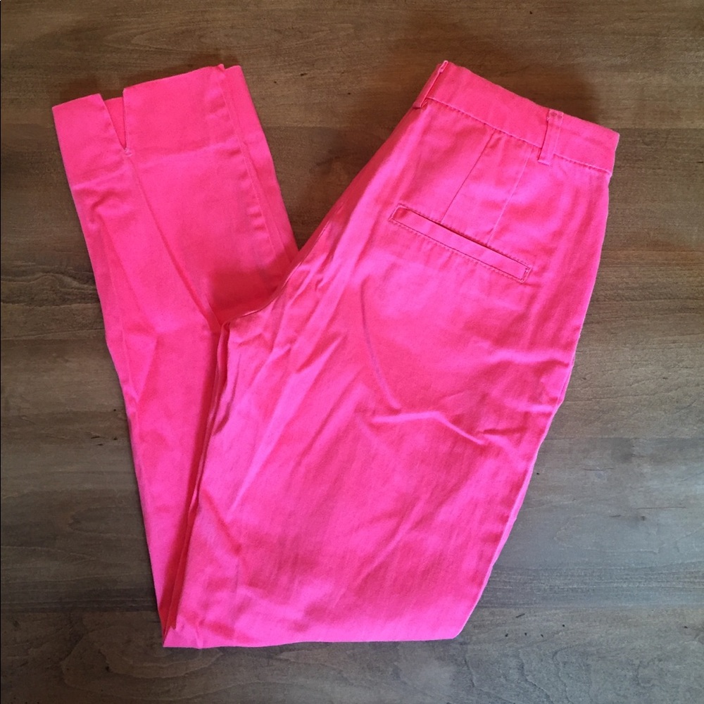 Bright coral H&M cropped pants